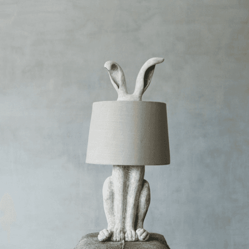 Image showing the Hetty Hare Table lamp, H76 x W24 x D39cm, Distressed White product.