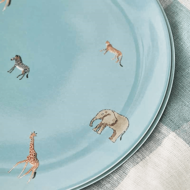 Animals of the Savannah Side Plate, D20cm, Blue