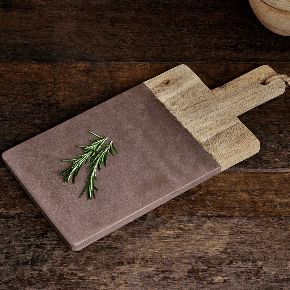 Cassia Mango Wood & Stone Board, 39cm, Natural