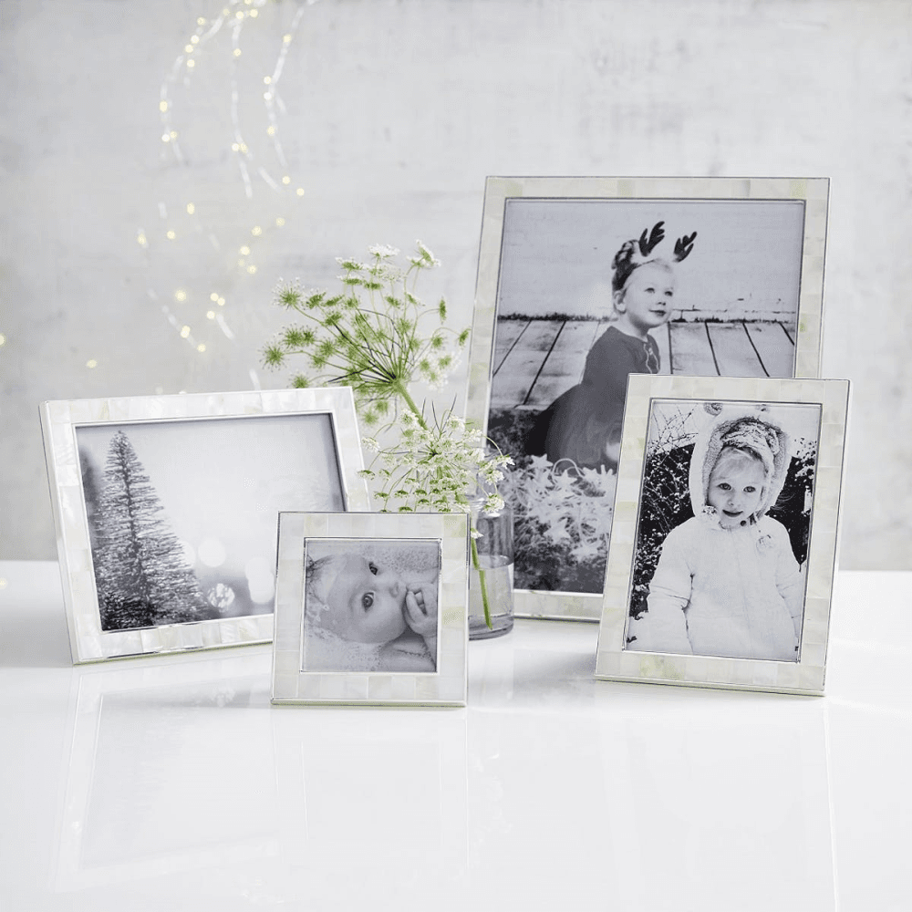 Mother of Pearl Photograph frame, 5 x 7", White