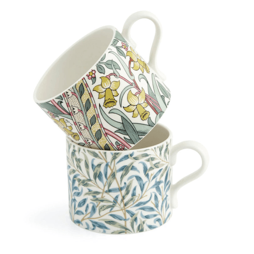 Image showing the Morris & Co Set of 2 Mugs, 340ml, Green/Blue product.