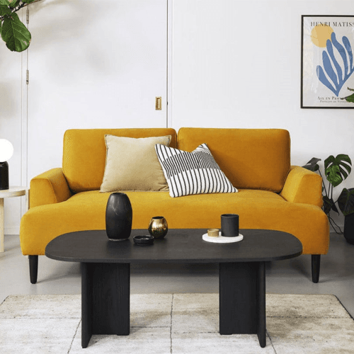 Image showing the Model 05 2 Seater Velvet Sofa, Mustard product.