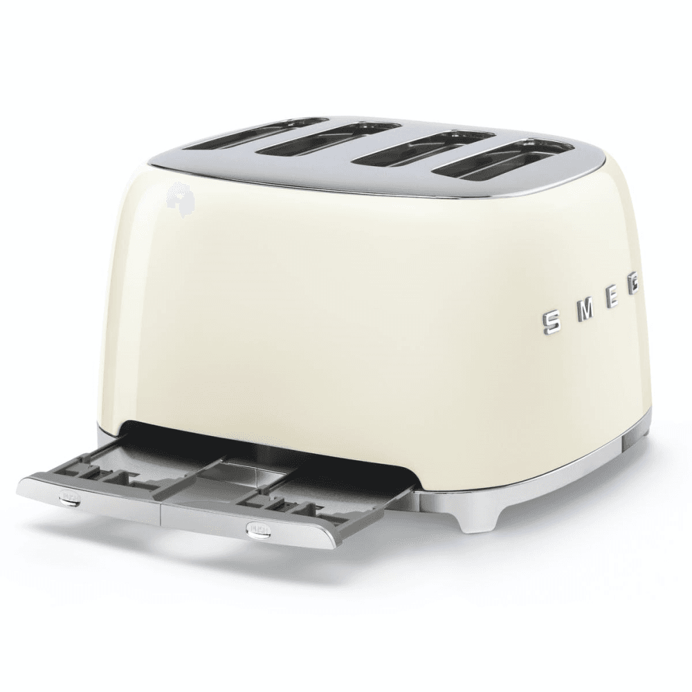 50's Retro 4 slice toaster - 4 slot, Cream