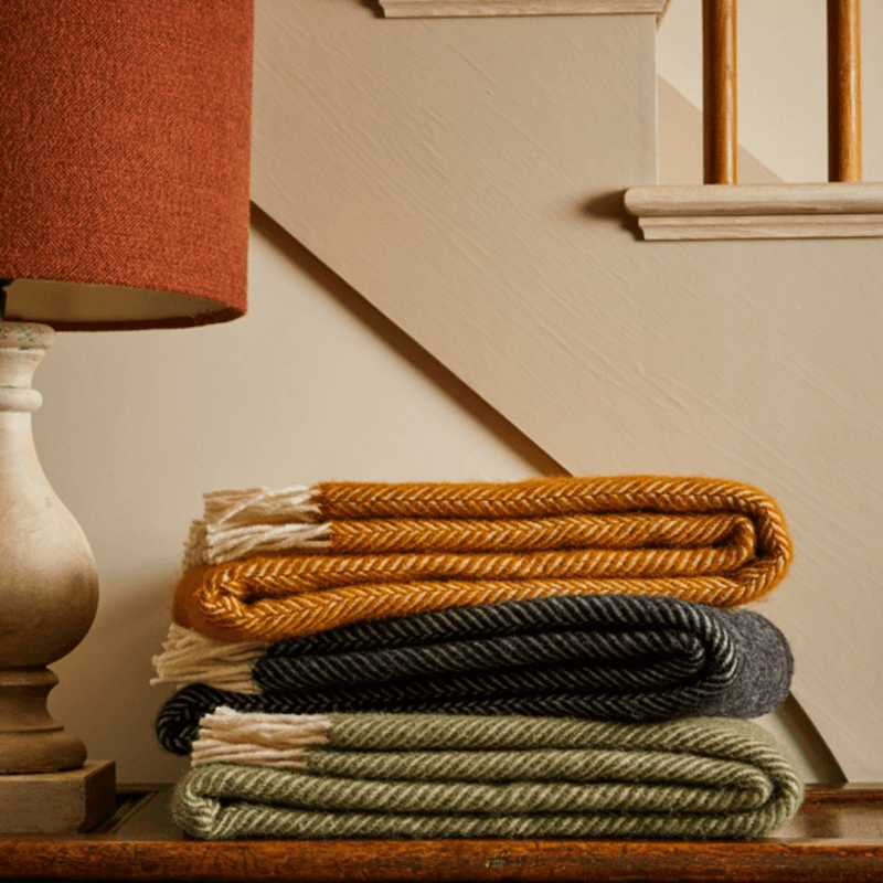 Fishbone Throw, 150 x 183cm, Black