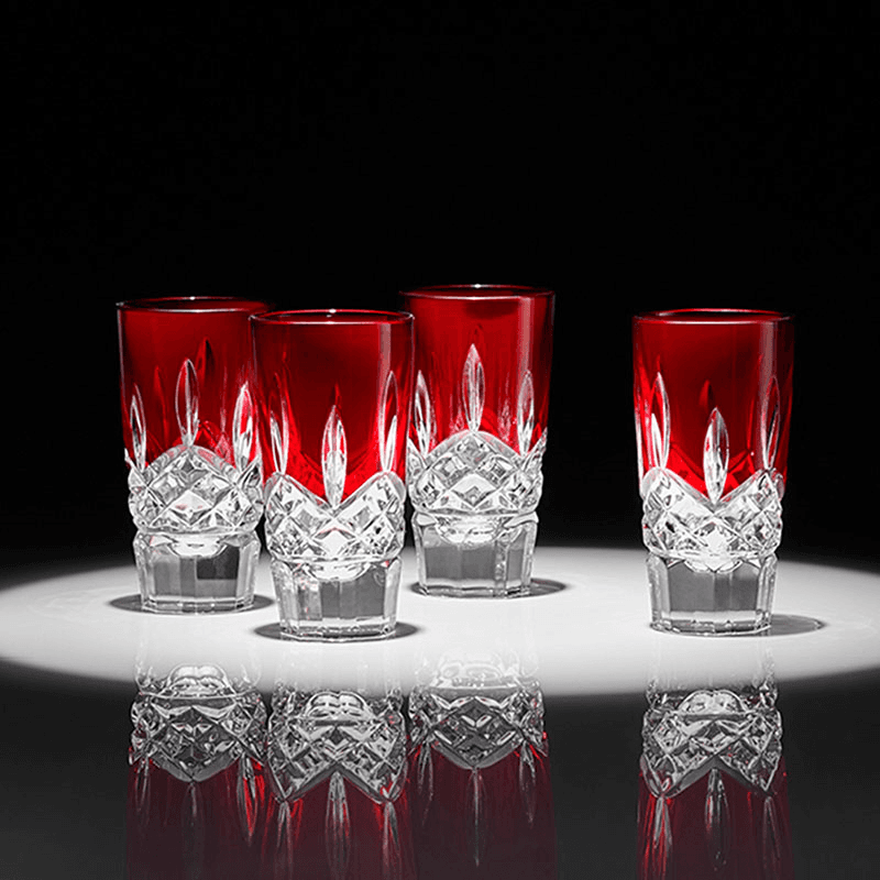 Lismore Set of 4 Shot Glasses, 55ml, Red