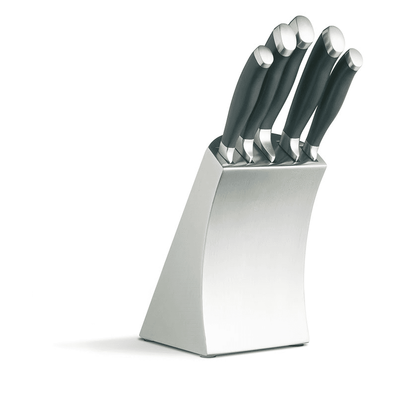 Knife block set, 5 piece, Stainless Steel Block