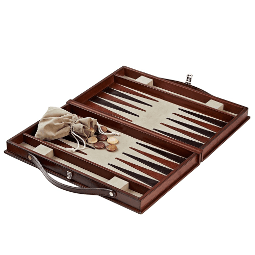 Image showing the Backgammon set, W23 x D39cm, Tan Leather product.