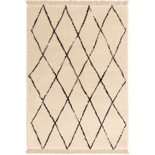 Image showing the Rocco diamond berber style rug, 200 x 290cm, cream product.