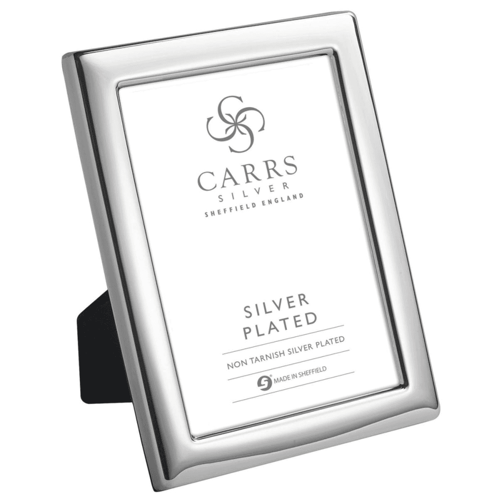 Non Tarnish Photograph frame, 8 x 6", Silver Plate With Blue Velvet Back