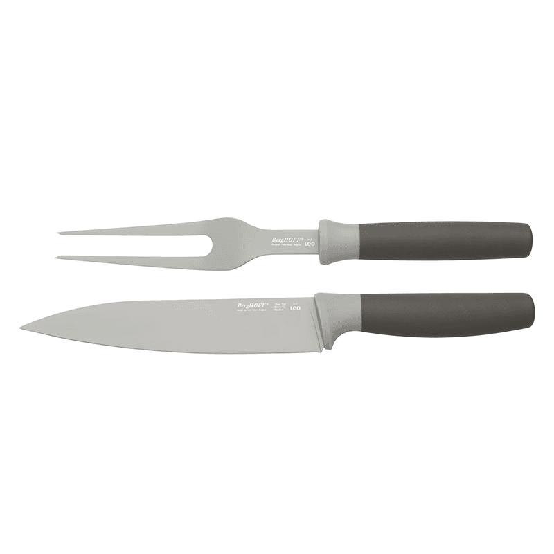 Leo, 2 Piece Carving Set, Grey