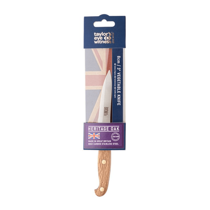 Heritage Oak Vegetable Knife, 8cm