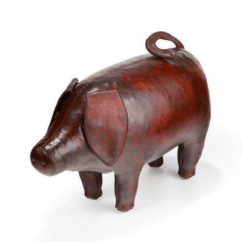 Image showing the Pig Animal footstool, L580 x W210 x H335mm, Brown product.