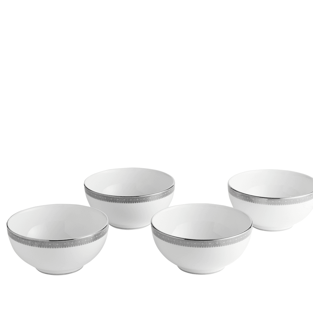 Lace 12 Piece Dinnerware Set, Platinum