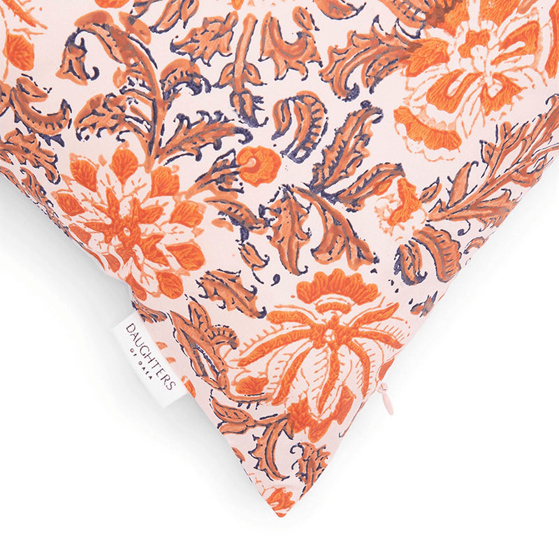 Zaha Reversible Bolster Cushion, 42cm x 26cm, Orange / Purple