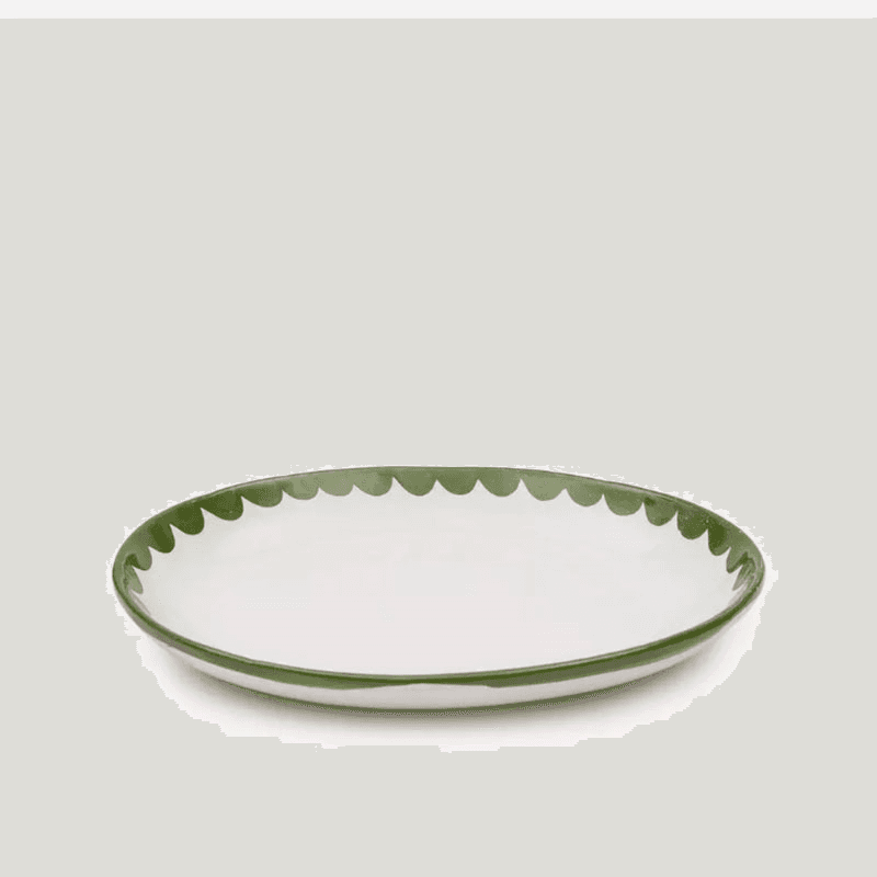Large Oval Serving Dish, Green