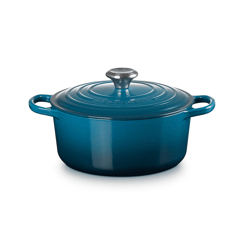 Signature Cast Iron Round casserole, Dia24cm - 4.2L, Deep Teal