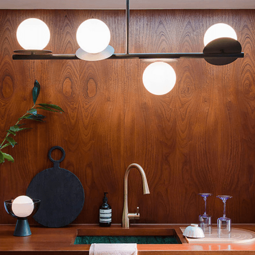 Image showing the Disk Opal Pendant Light, H108cm, Charcoal product.