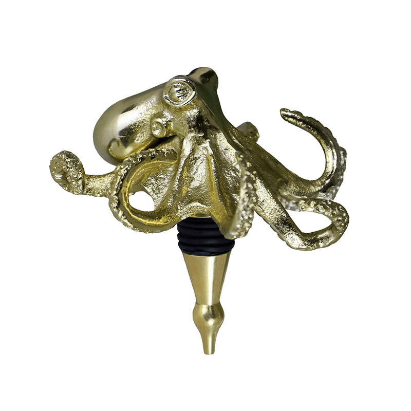 Octopus Bottle Stopper, H10cm, Gold