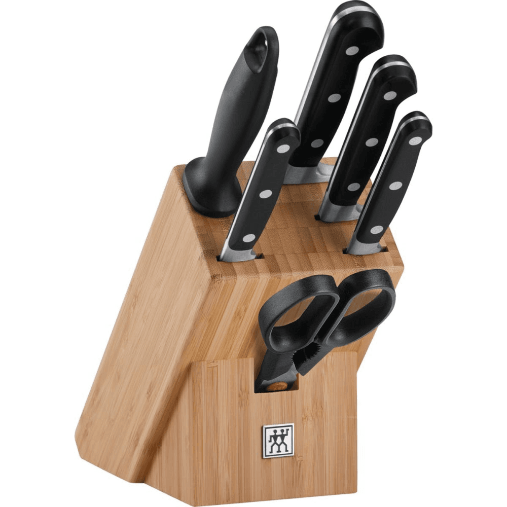 Professional S 7 piece knife block set, Bamboo