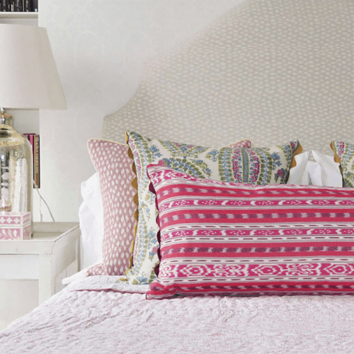 Image showing the Anoushka Cushion, 50 x 50cm, Pink Green & Blue product.