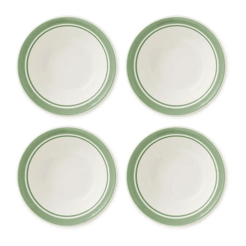 Image showing the Potter's Stripe Set of 4 Bowls, D13cm, Green product.