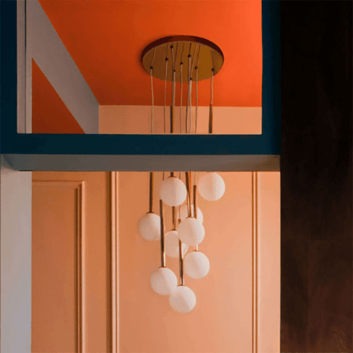 Image showing the Globe Cluster Pendant Light, H99cm, Brass product.
