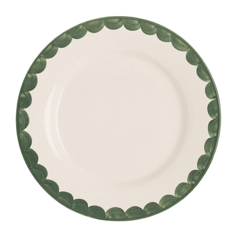 Scallop Set of 2 Dinner Plates, 28cm, Green