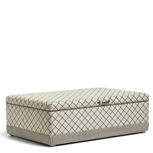 Image showing the Agnes Upholstered Ottoman, 124 x 80cm, Monochrome product.
