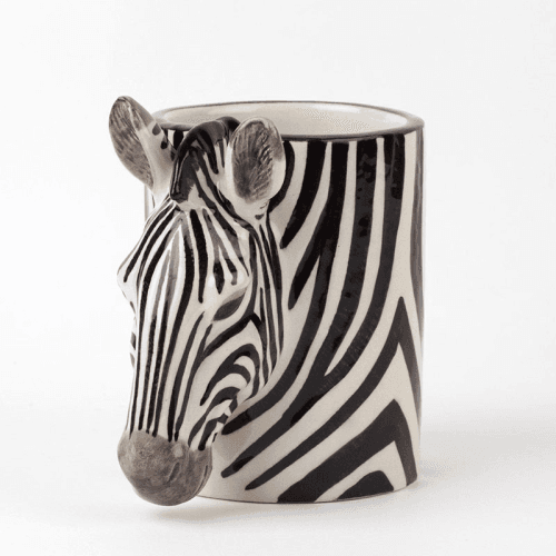 Image showing the Zebra Pencil Pot, H11cm, Black/White product.