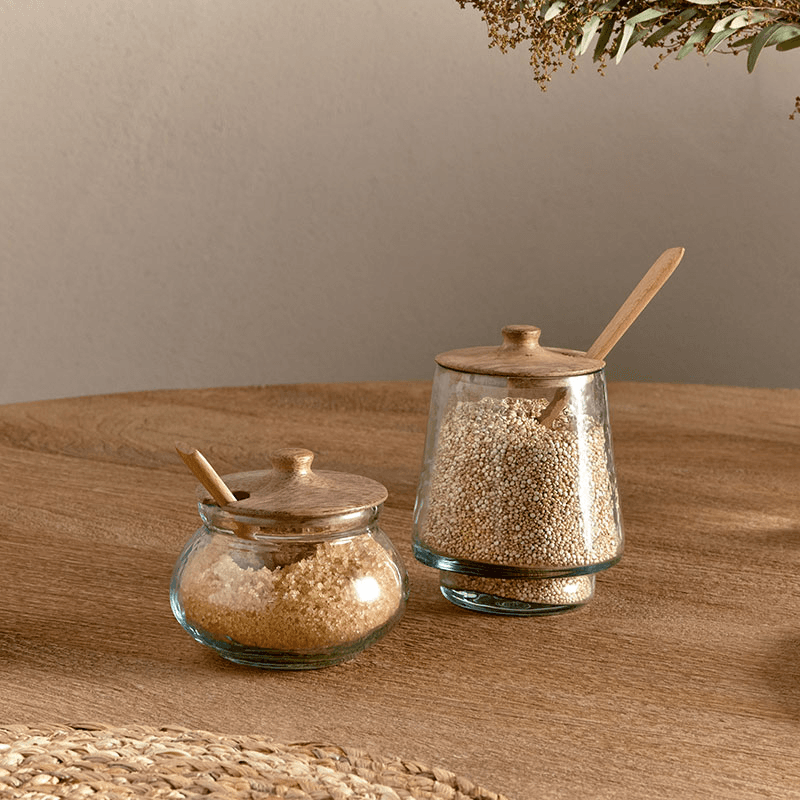 Kali Tall Storage Jar, H12cm, Natural & Clear