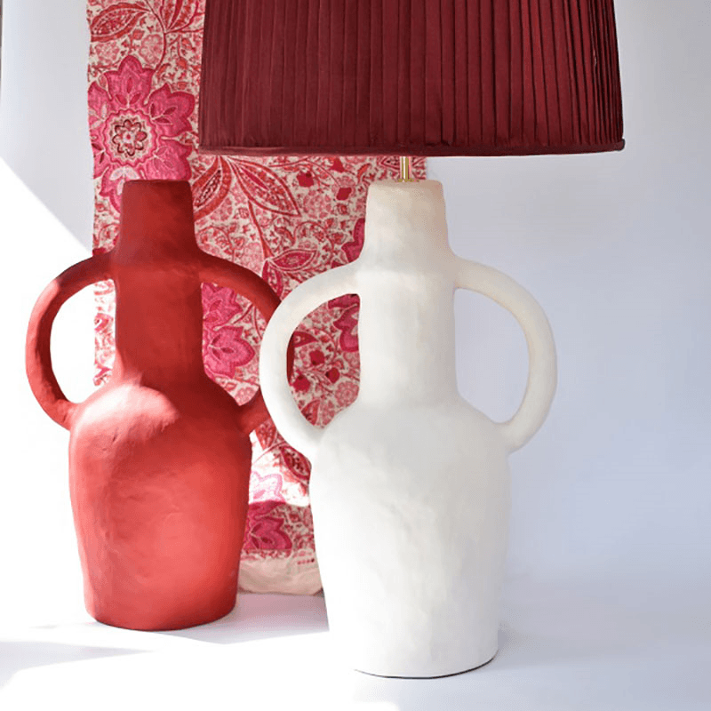 Rumba Sculptural Table Lamp, H54cm, Red