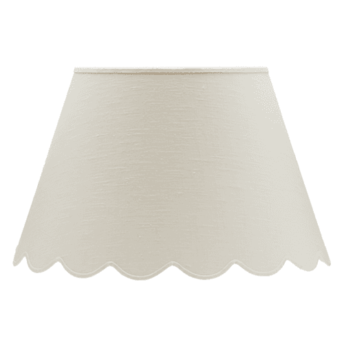 Image showing the Fabric Scallop Large Lampshade, White product.