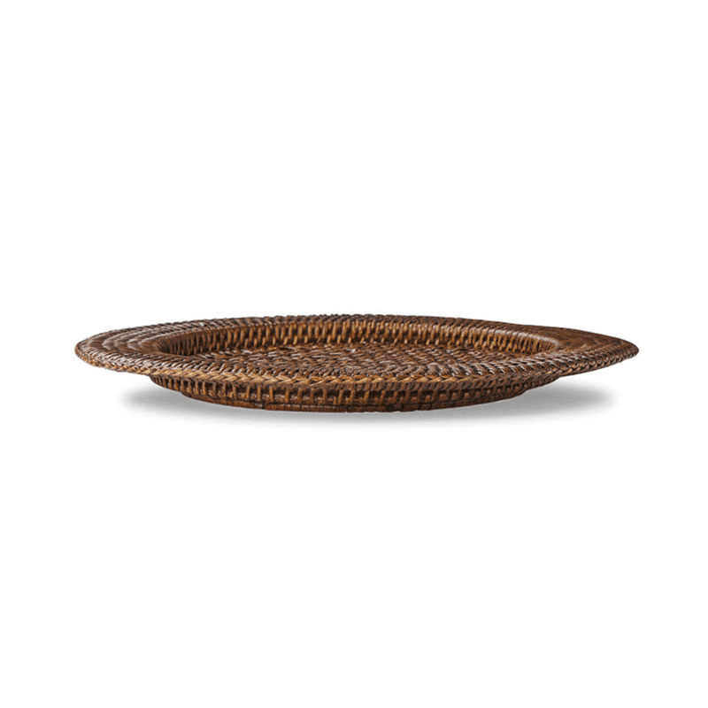 Rattan Charger Plate, D32cm, Brown