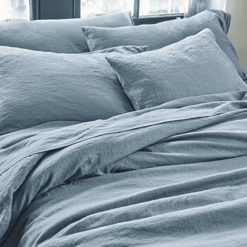 Image showing the Linen Pillowcases, Standard, Dusk Blue product.
