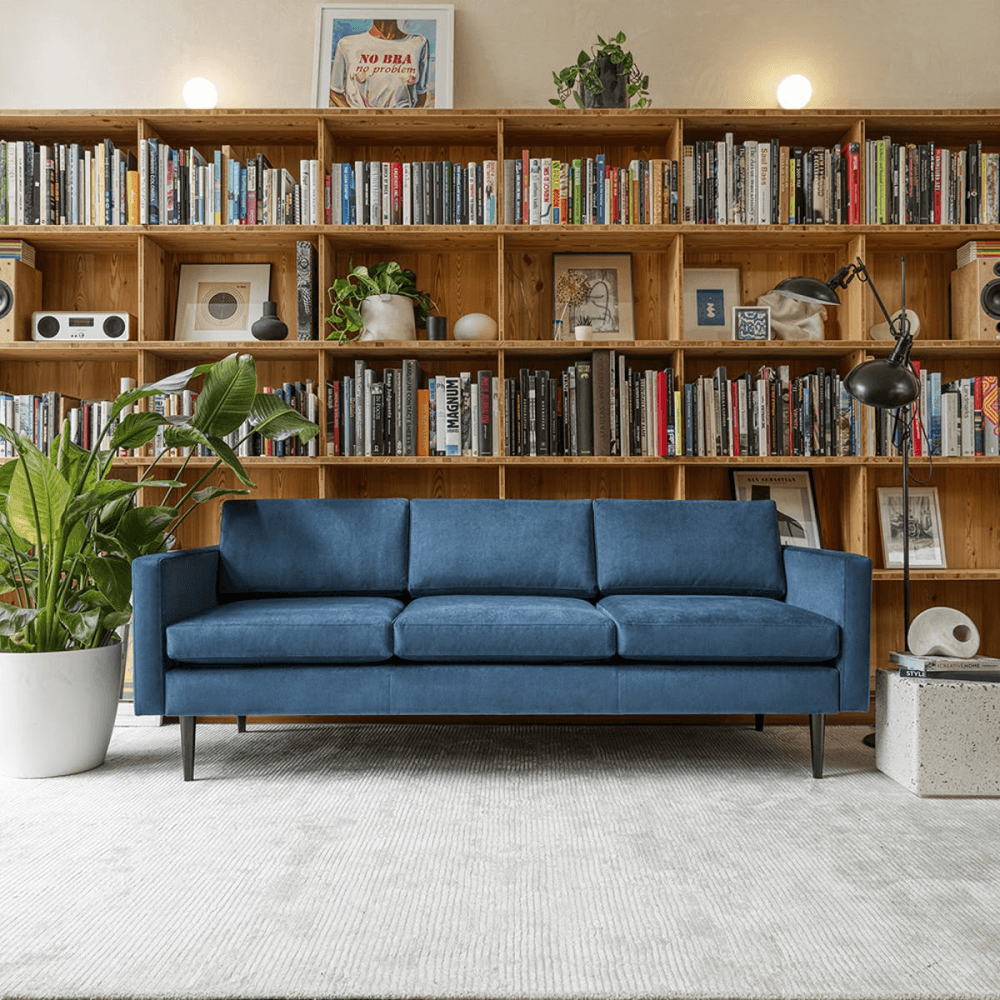 Model 01 3 Seater Velvet Sofa, Teal