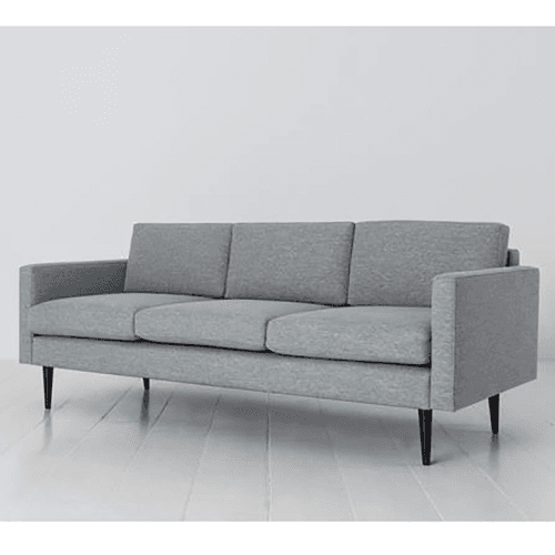 Image showing the Model 01 3 Seater Linen Sofa, Seaglass product.