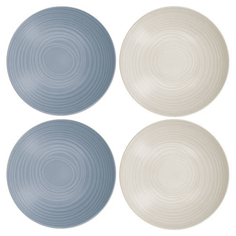 Stoneware Set of 4 Coupe Pasta Bowls, D22cm, Blue