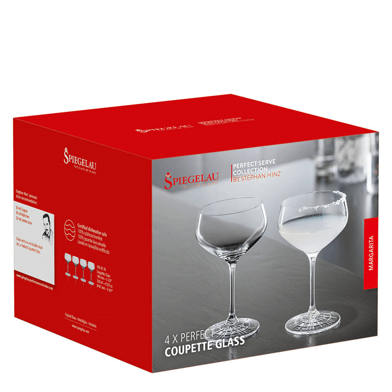 Perfect Serve Set of 4 Champagne Coupes, 235ml, Clear