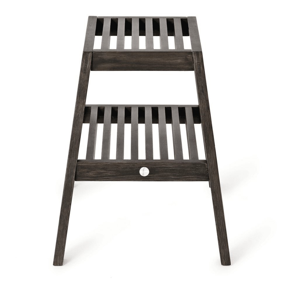 Slatted stool, H42 x W50.5 x D35.4cm, Black