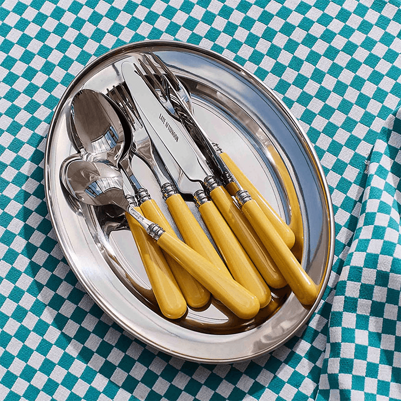 Set of 2 Dessert Spoons, Butter Yellow