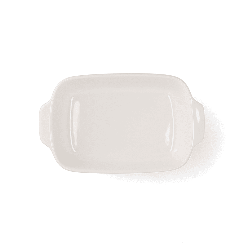 Stoneware Dish with Bamboo Lid, 26cm, Almond Cream