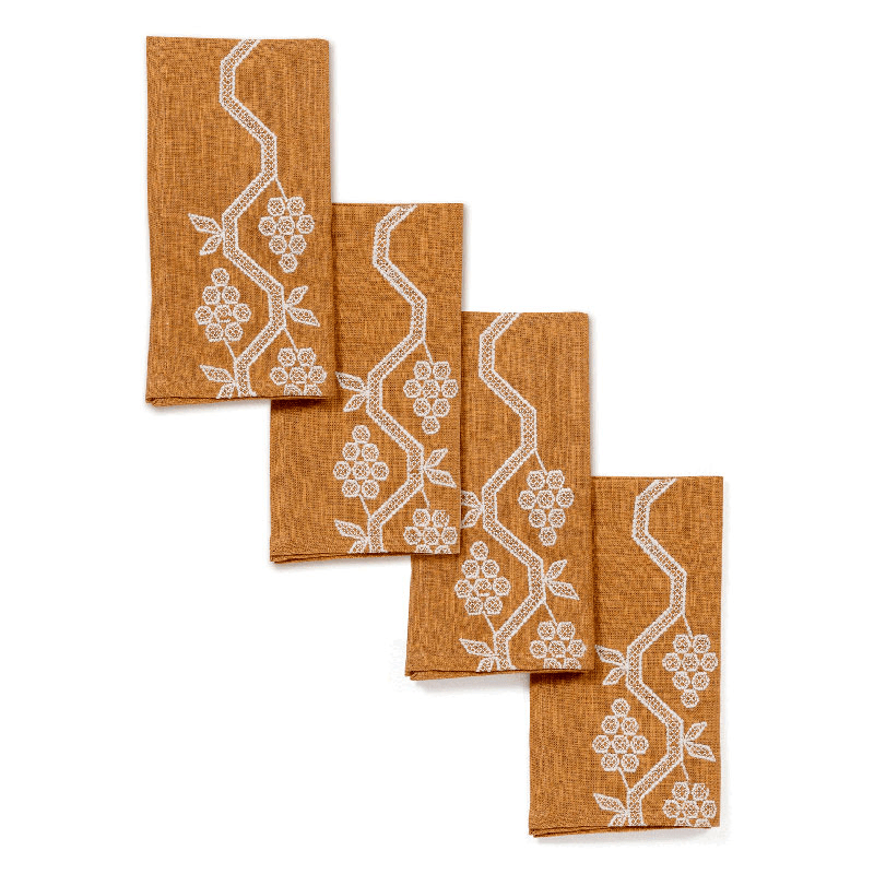 Napa Set of 4 Napkins, 40 x 40cm, Cognac