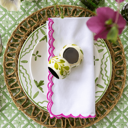 Image showing the Mini Scallop Napkin, 45 x 45cm, Pink product.