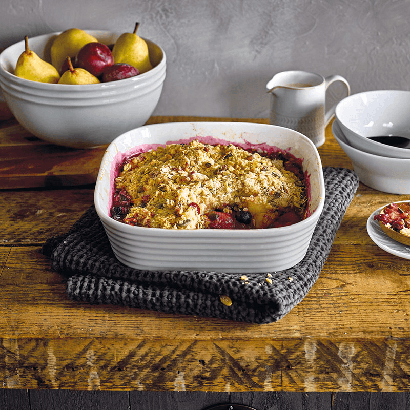 James Martin Cook Square Dish, 23.5cm, Soft Grey