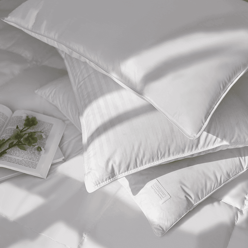 Luxury Hungarian Goose Down Pillow, Medium, White