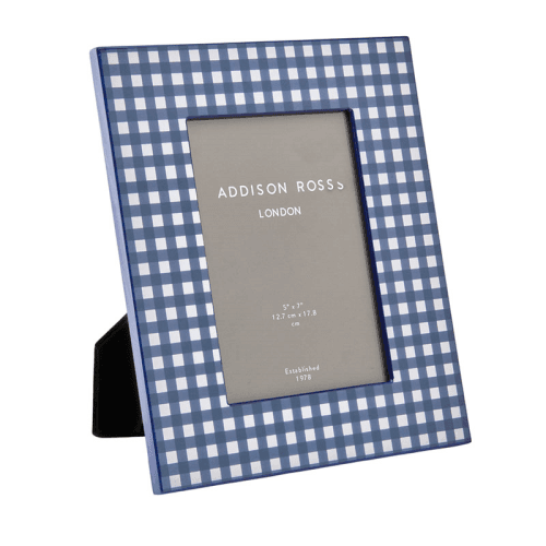 Image showing the Gingham Photo Frame, 5x7", Navy product.