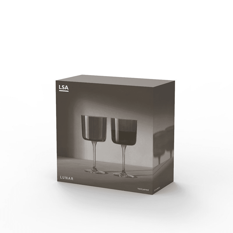Lunar Set of 2 Wine Glasses, 250ml, Lunar Grey