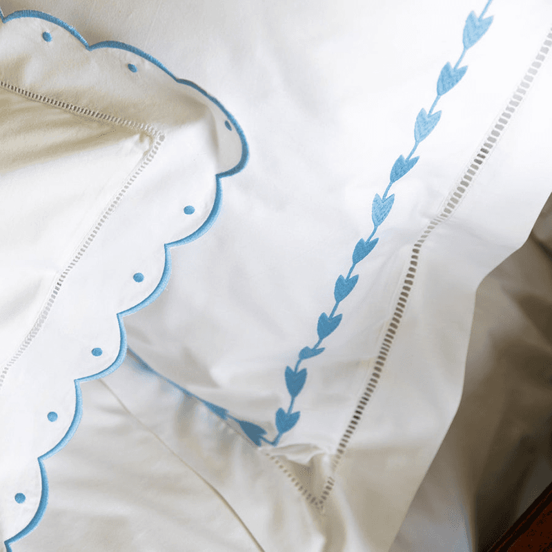 Leaf Pillowcase, 50 x 75cm, Blue