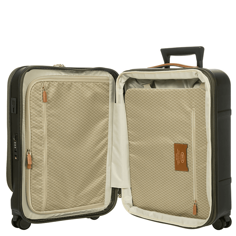 Bellagio Carry-On Suitcase with Front Pocket, H55 x L38 x W23/27cm, Olive