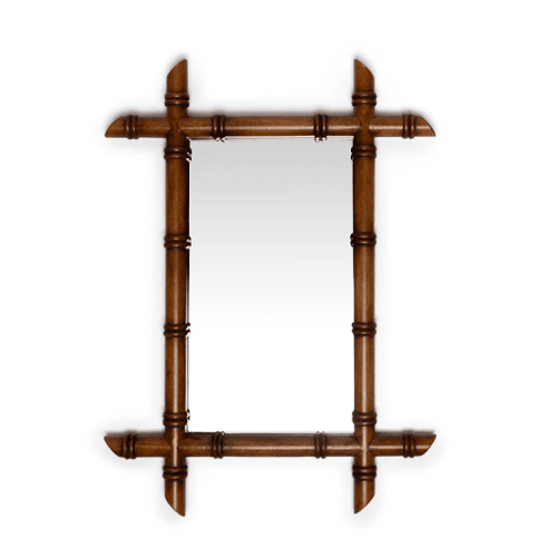 Image showing the Hardware Barber Mirror, Natural Rattan product.